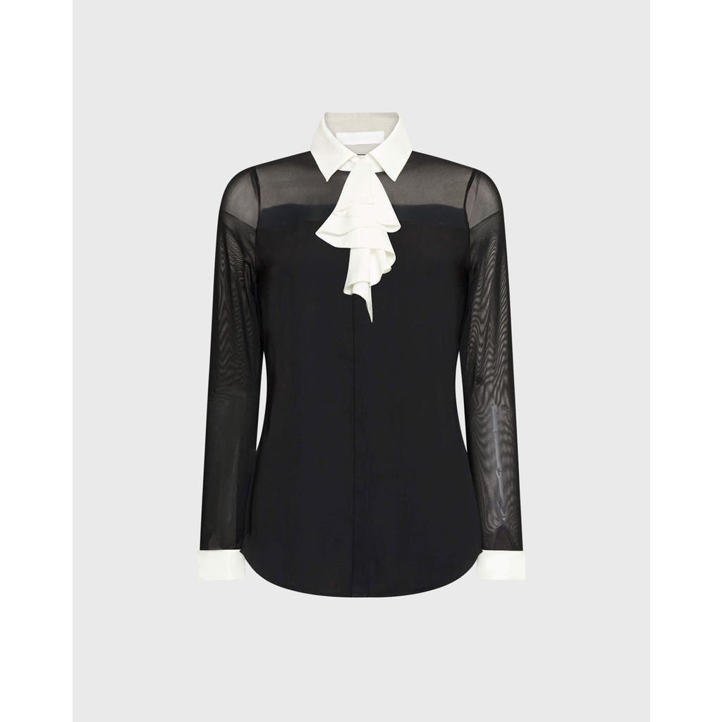 Anne Fontaine Sheryl Designer Long Sleeve Shirt In Black