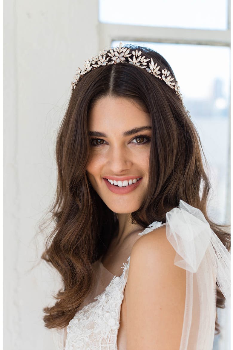 Honora Crystal & Opal Crown (Nordstrom Exclusive), Alternate, color, GOLD