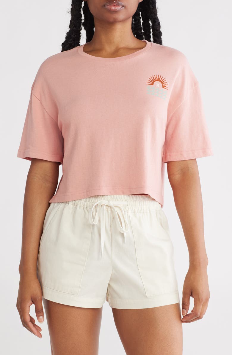 Hurley Leisure Boxy Crop Graphic T-Shirt, Main, color, 