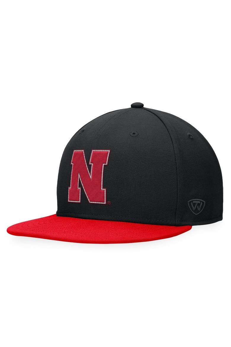 Men's Top of the World Black Nebraska Huskers Fitted Hat, Main, color, Black