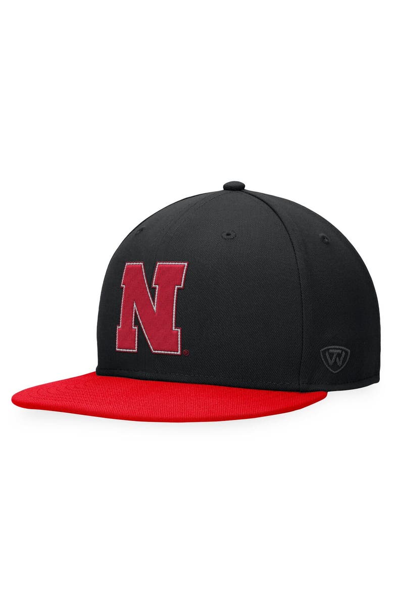 TOP OF THE WORLD Men's Top of the World Black Nebraska Huskers Fitted Hat, Main, color, Black
