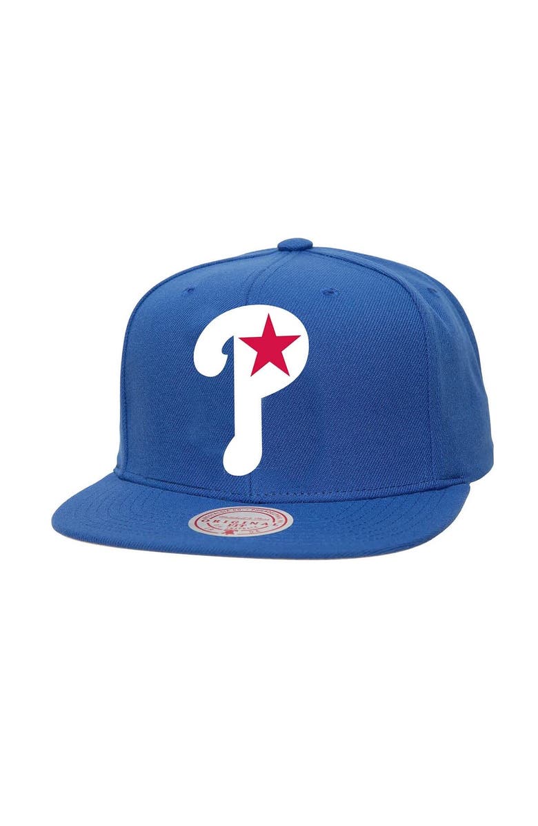 Mitchell & Ness Men's Mitchell & Ness Royal Philadelphia Phillies Cooperstown Collection Basic Flip Snapback Hat, Main, color, 