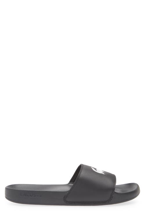 Lacoste Serve Slide Sandal In Black/white