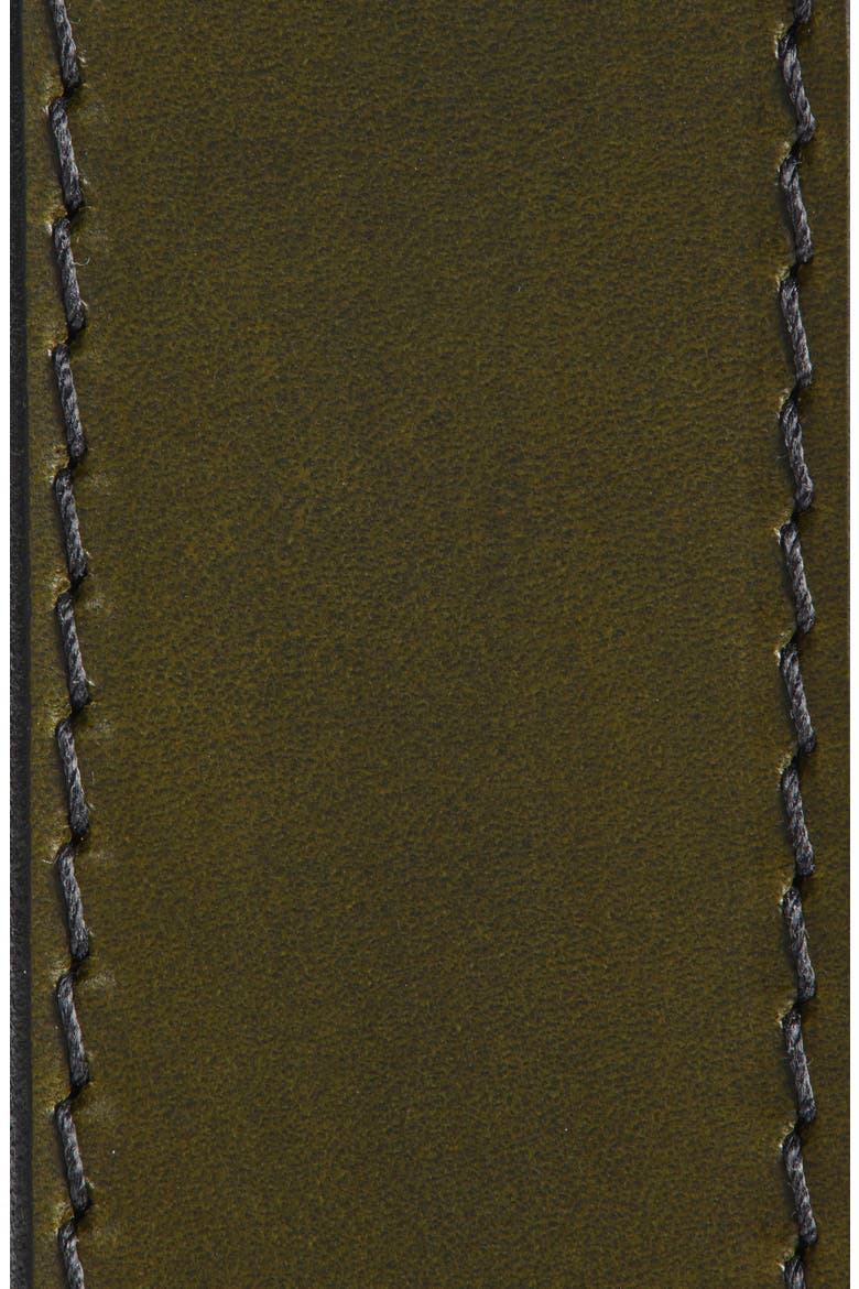 Slab Stitched Leather Belt, Alternate, color, KELLY GREEN
