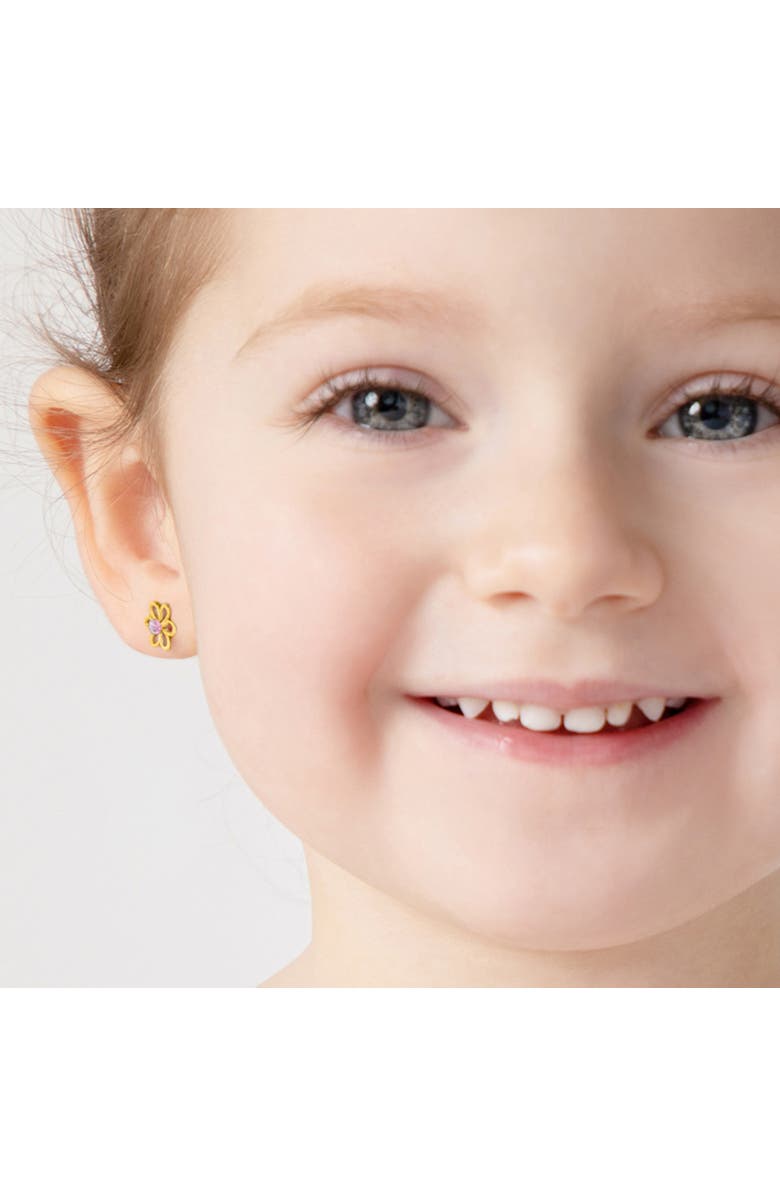 In Season Jewelry Flower Cubic Zirconia Flower Earrings, Alternate, color, Pink