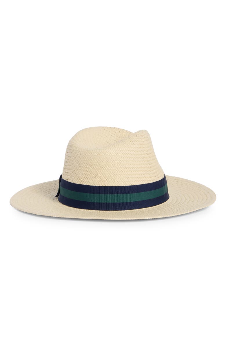 Brooks Brothers Stripe Grosgrain Band Fedora, Alternate, color,