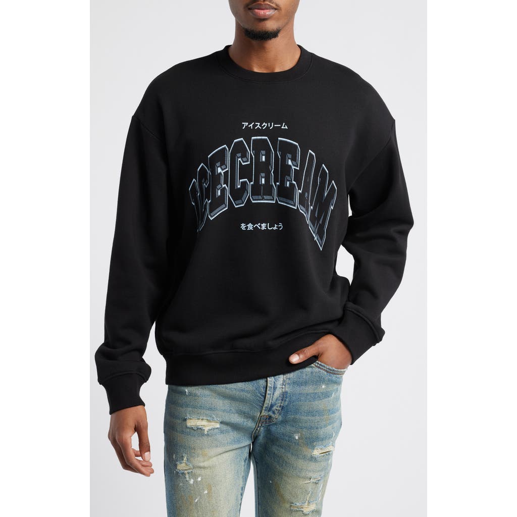 Icecream Frigid Cotton Graphic Sweatshirt In Black
