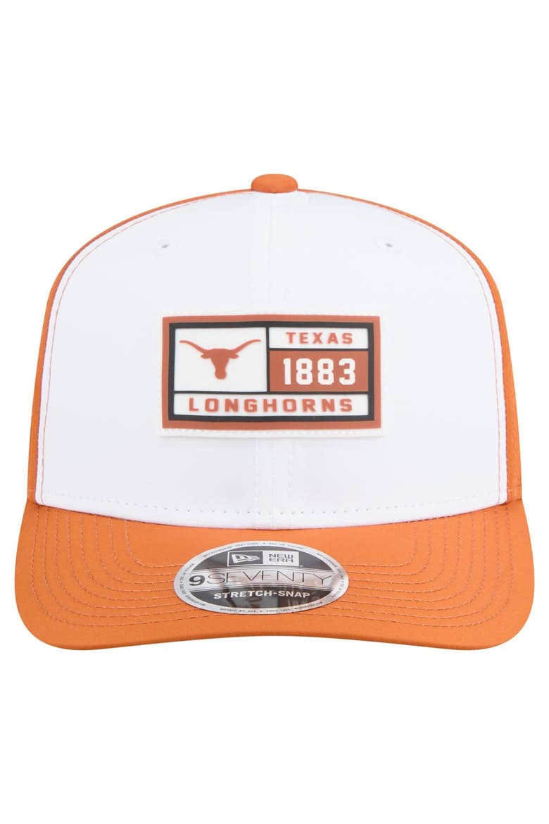 Men's New Era White/Texas Orange Texas Longhorns Perforated Patched 9SEVENTY Adjustable Hat, Alternate, color, White