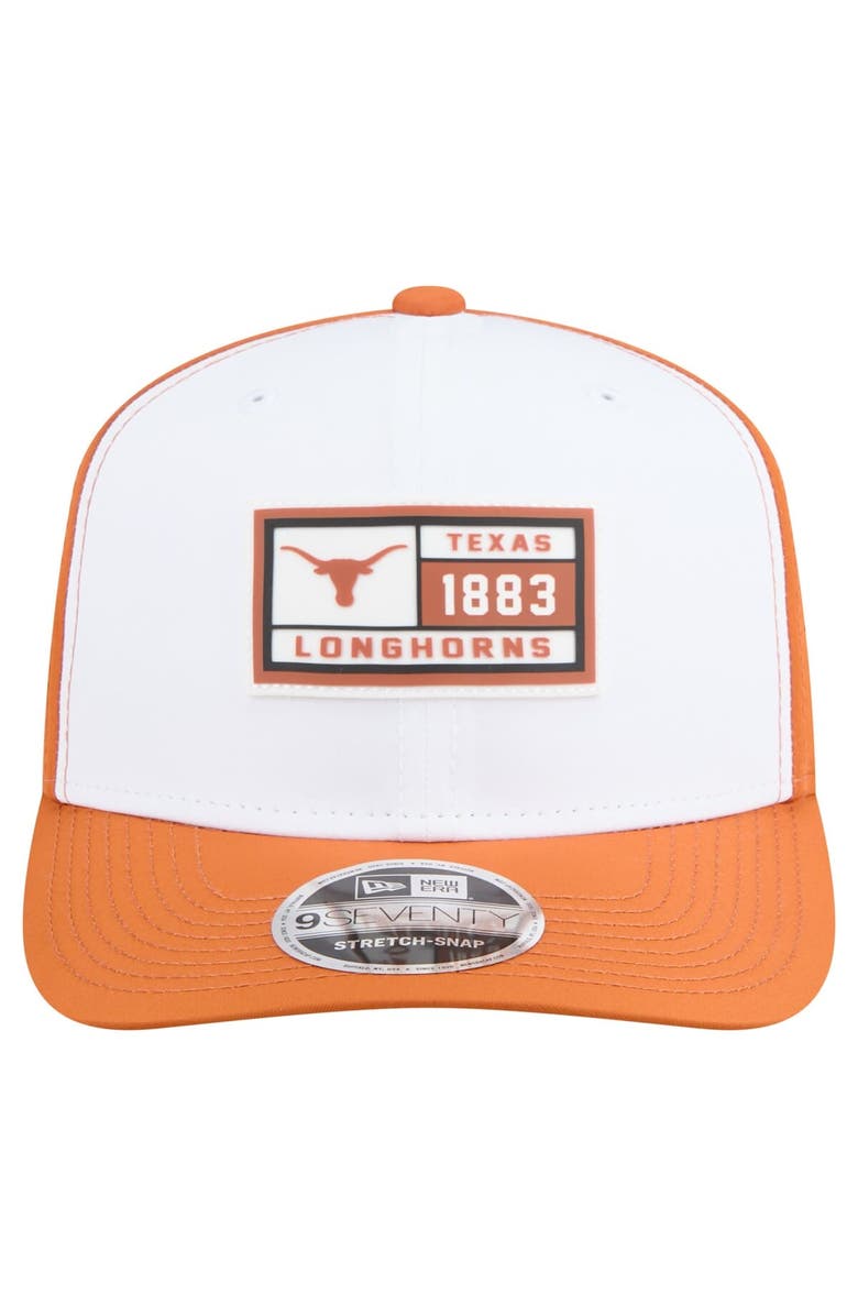 New Era Men's New Era White/Texas Orange Texas Longhorns Perforated Patched 9SEVENTY Adjustable Hat, Alternate, color, White