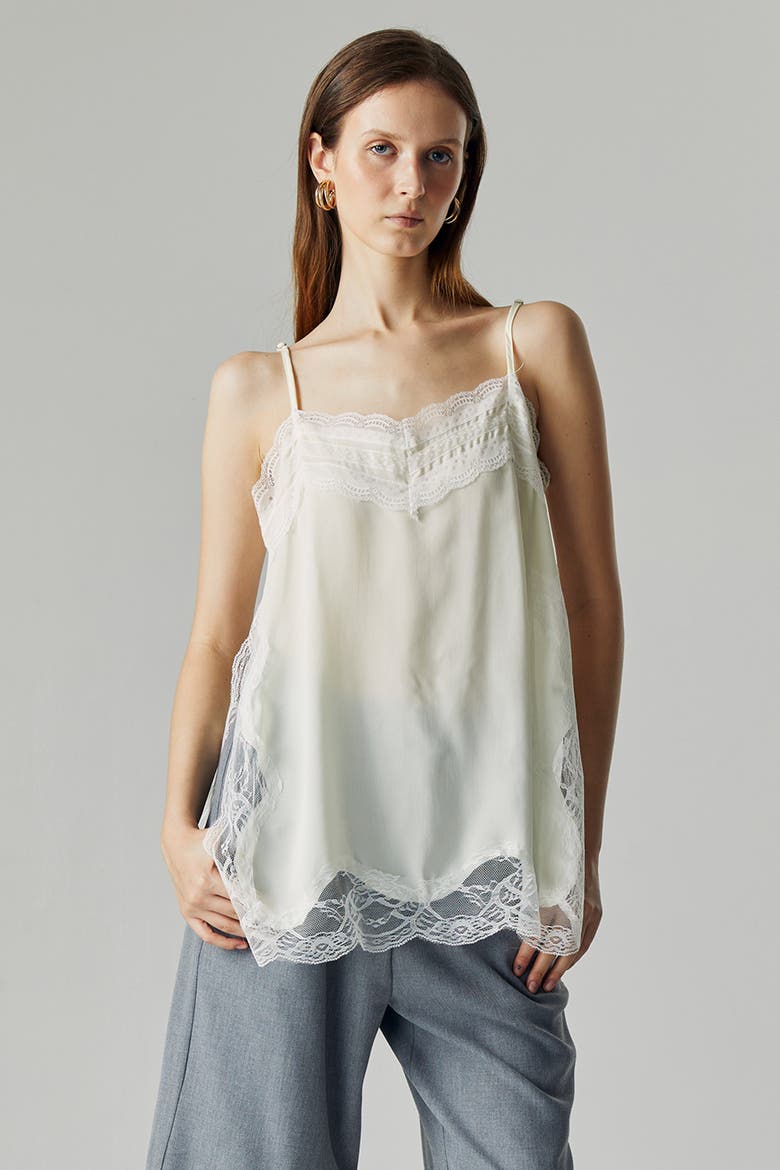 Thea Lace Camisole Top, Alternate, color, Broken White