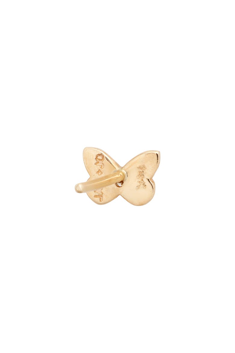Mini Diamond Butterfly Stud Earrings, Alternate, color, GOLD