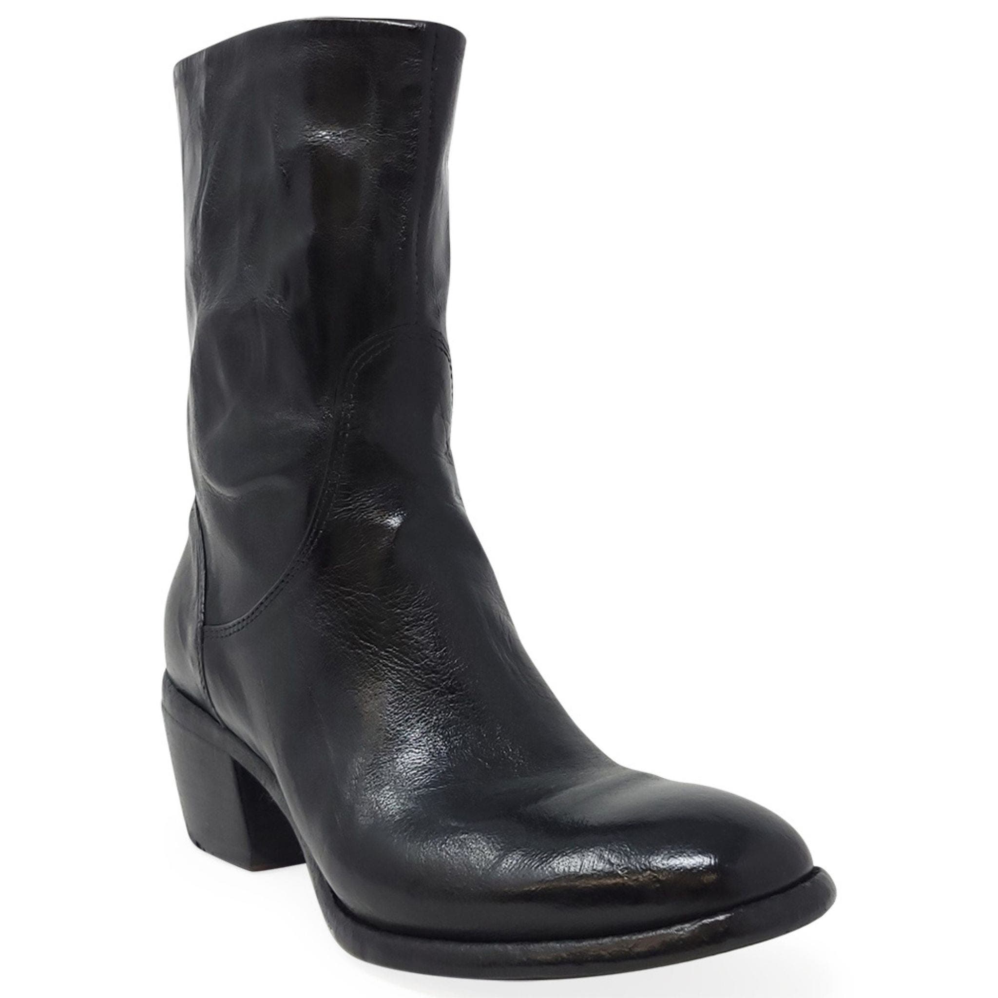Madison Maison Leather Mid Calf Boot, Alternate, color, Black