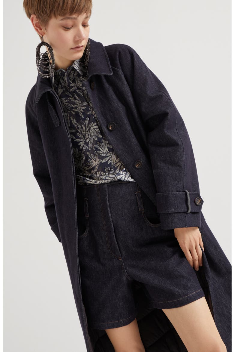 Denim trench coat, Alternate, color, Denim