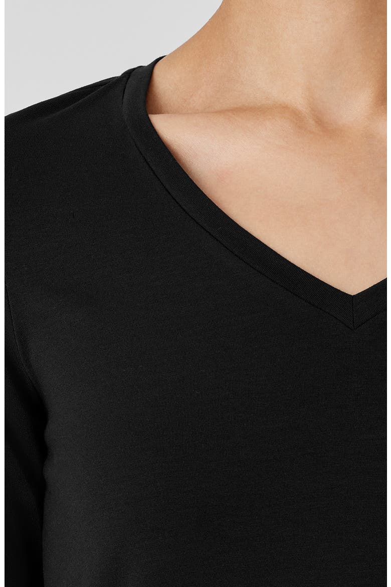 Long Sleeve V-Neck Tunic Top, Alternate, color, BLACK