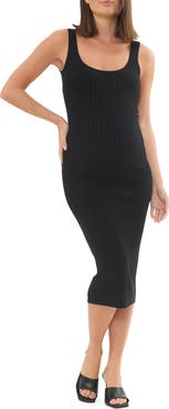 Ripe Maternity Carmen Rib Midi Materinity Dress