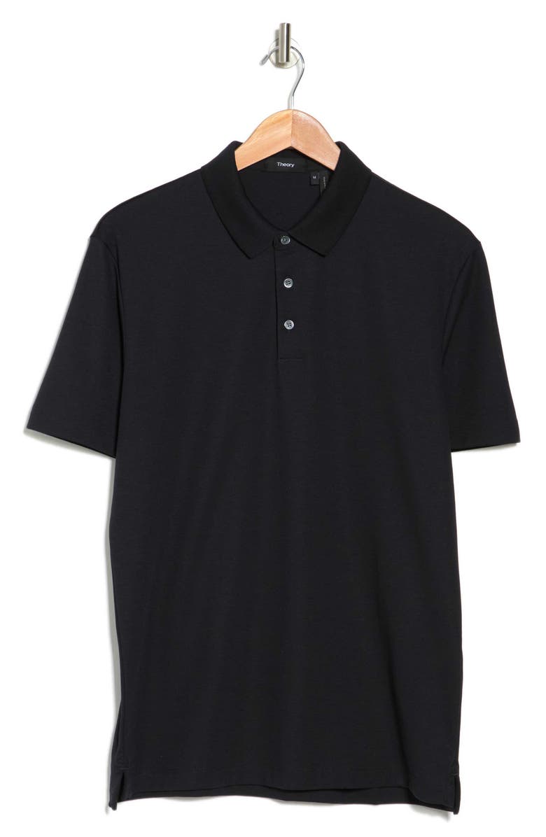 Theory Button Front Polo, Alternate, color, Black