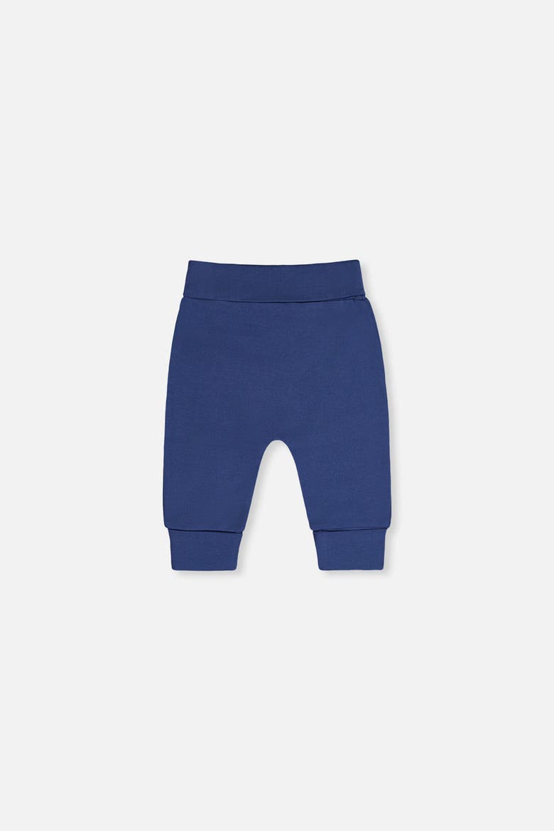 Organic Cotton Cloud Detail Foldover Waist Evolutive Pants, Alternate, color, Blue