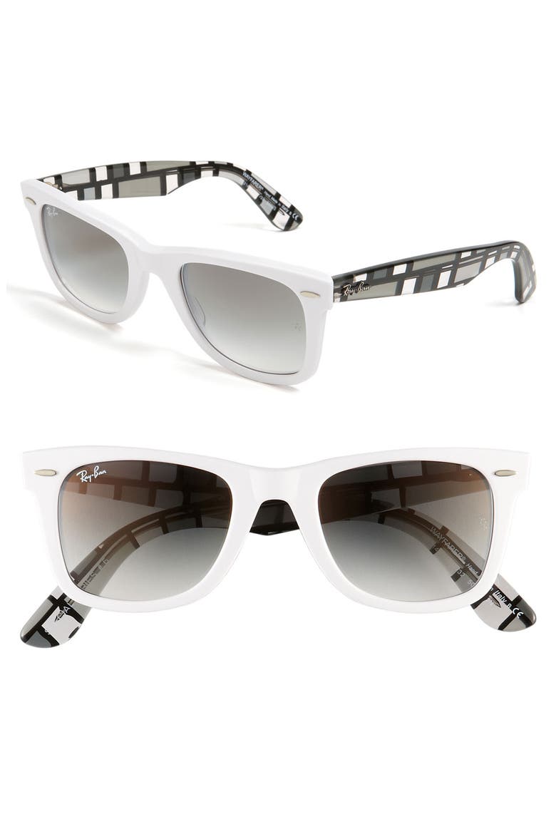 50mm Classic Wayfarer Sunglasses, Main, color, WHITE/ GREY GRADIENT