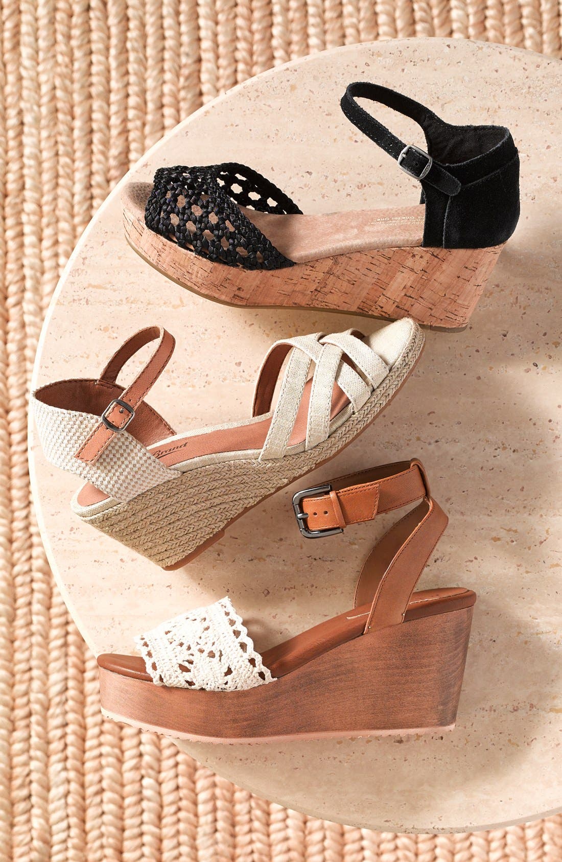 Hinge 'Aimee' Wooden Platform Wedge Sandal, Alternate, color, 