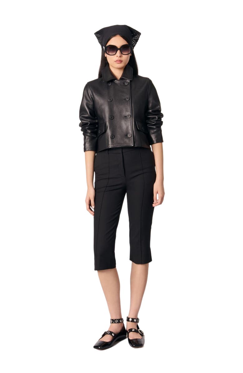 maje Capri suit trousers, Alternate, color, Black