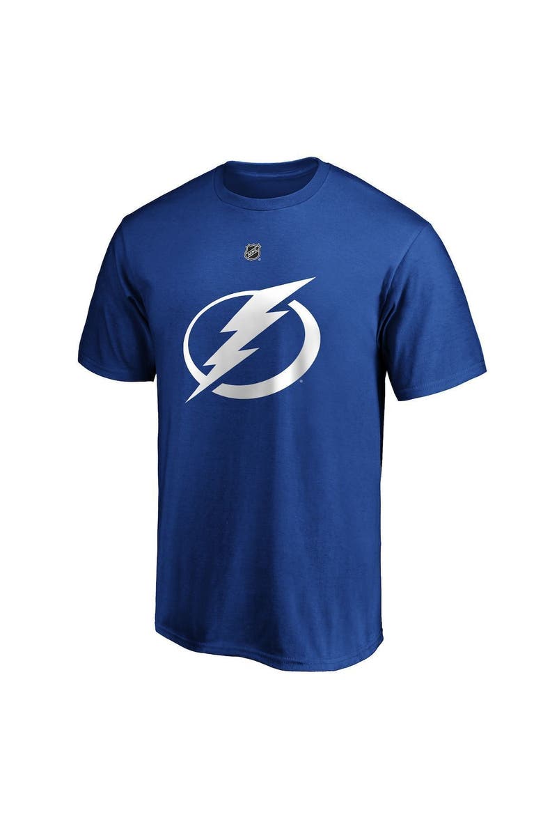 FANATICS Men's Fanatics Branded Victor Hedman Blue Tampa Bay Lightning Authentic Stack Name & Number T-Shirt, Alternate, color,