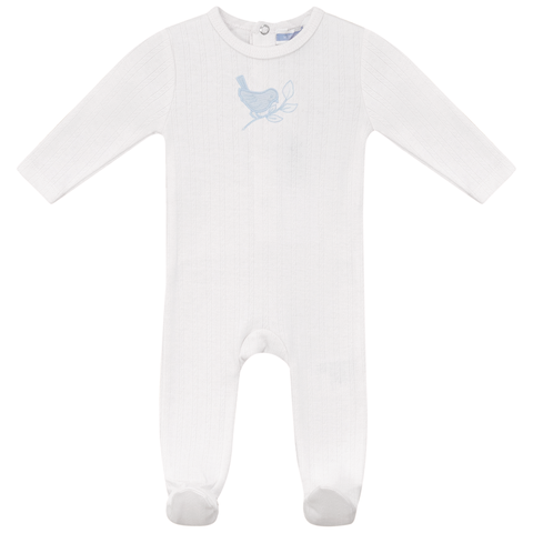 Bird Pointelle Embroidered Footed Romper (Baby)