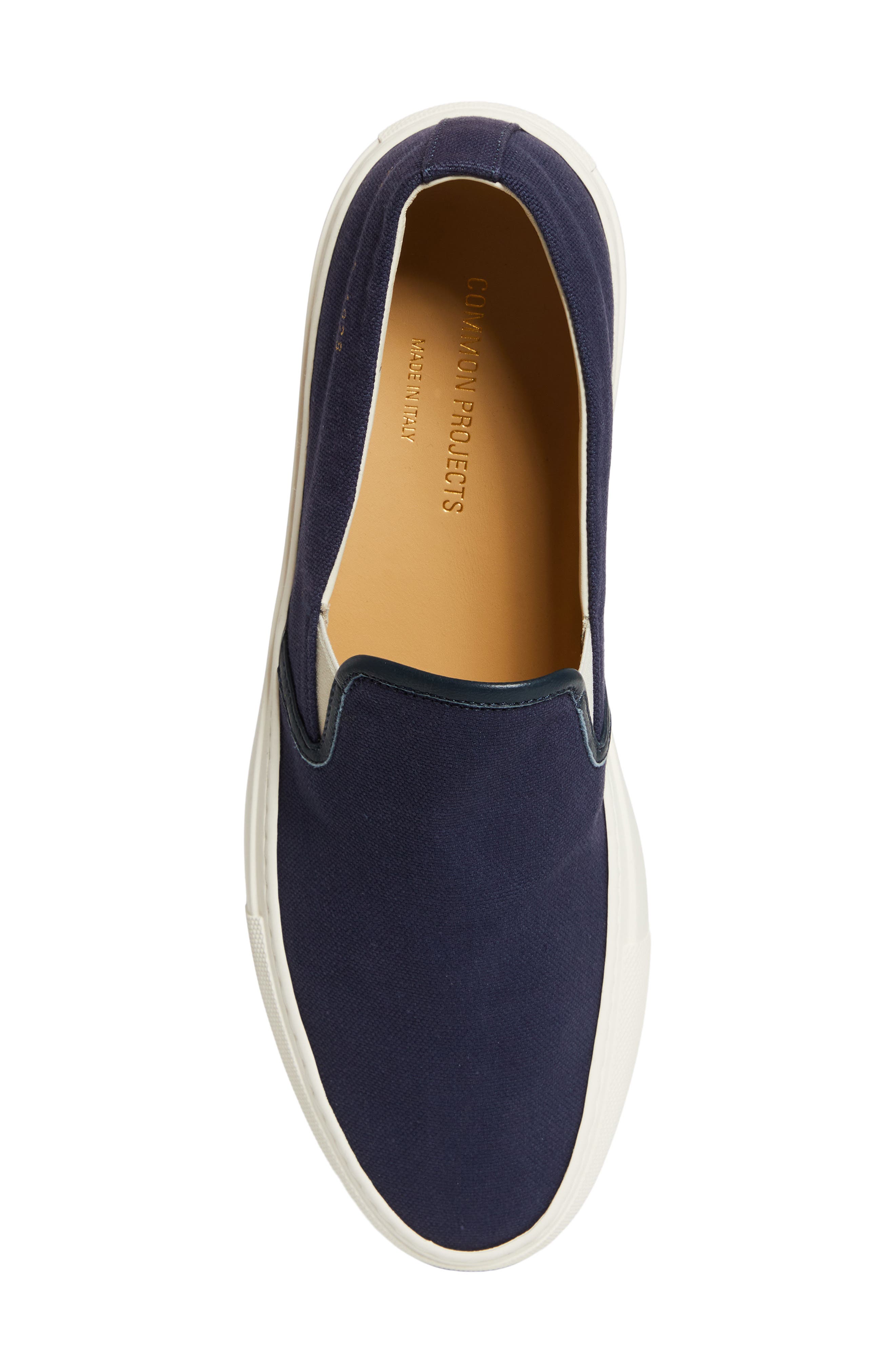 Common Projects Minimal Low Profile Slip-On Sneaker, Alternate, color, Navy