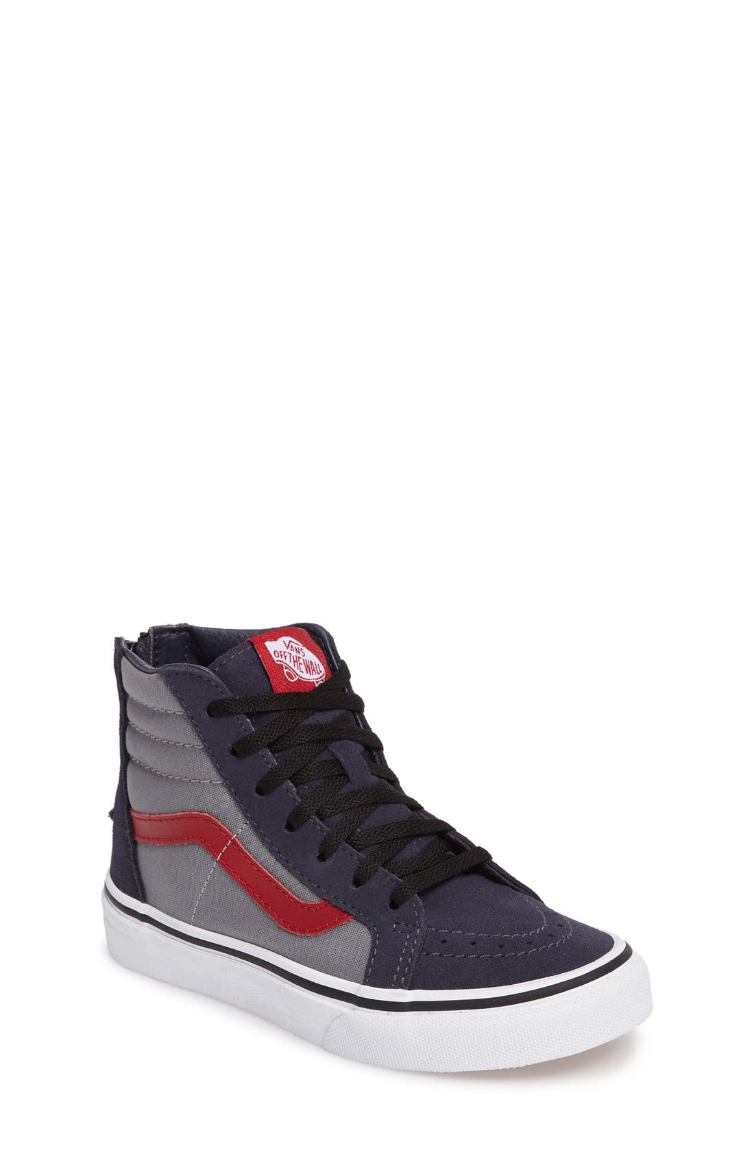 SK8-Hi Zip Pop Sneaker, Main, color, PARISIAN NIGHT/ RACING RED