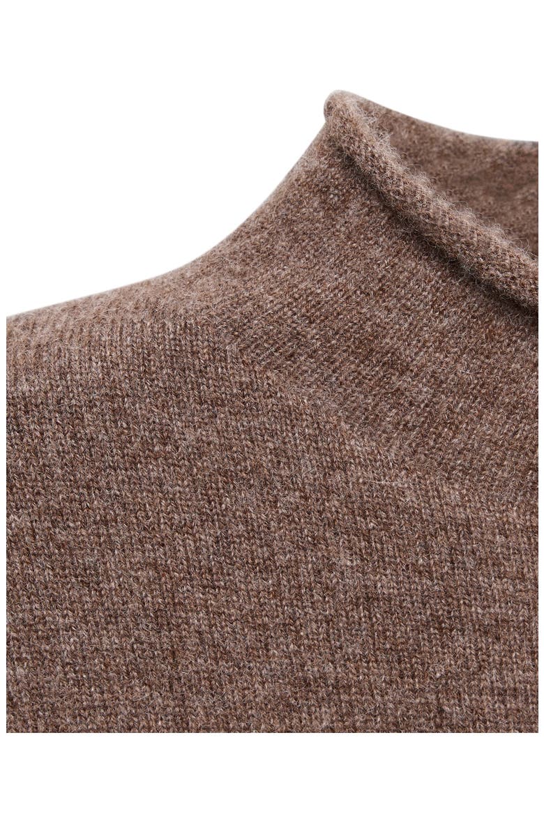 Cashmere Perkins Neck Sweater, Alternate, color, MEDIUM BROWN