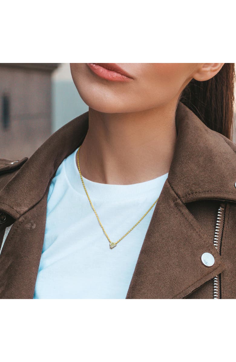 DELMAR 18K Gold Plate Sterling Silver Green Quartz & Diamond Heart Pendant Necklace, Alternate, color, Green