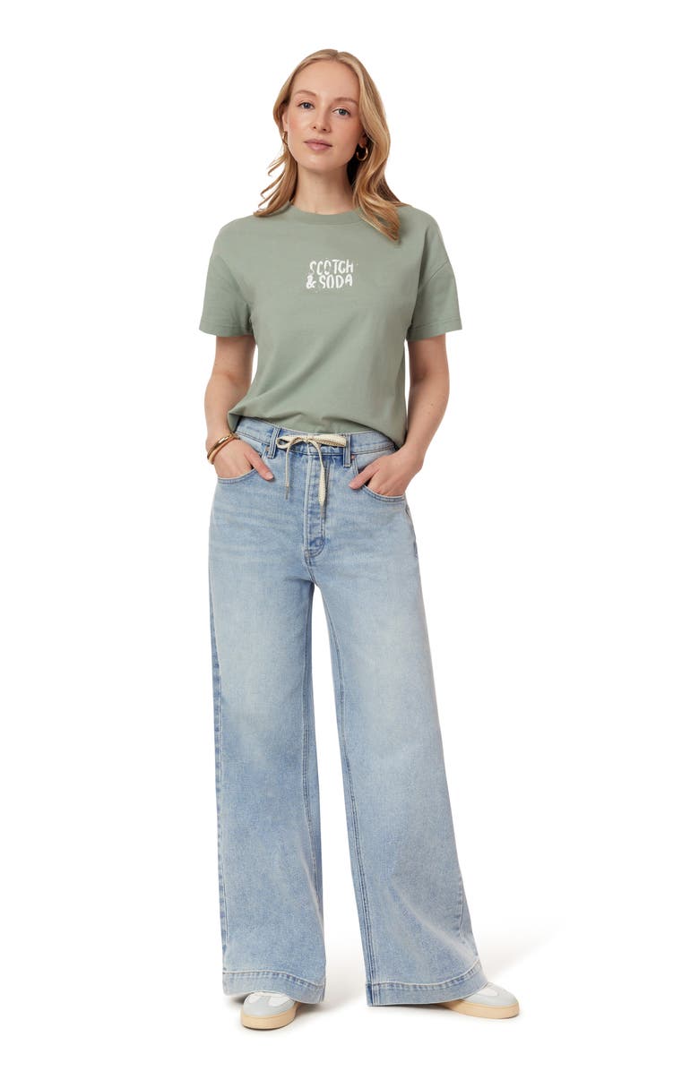 Scotch & Soda Drawstring Wide Leg Jeans, Alternate, color, Naples