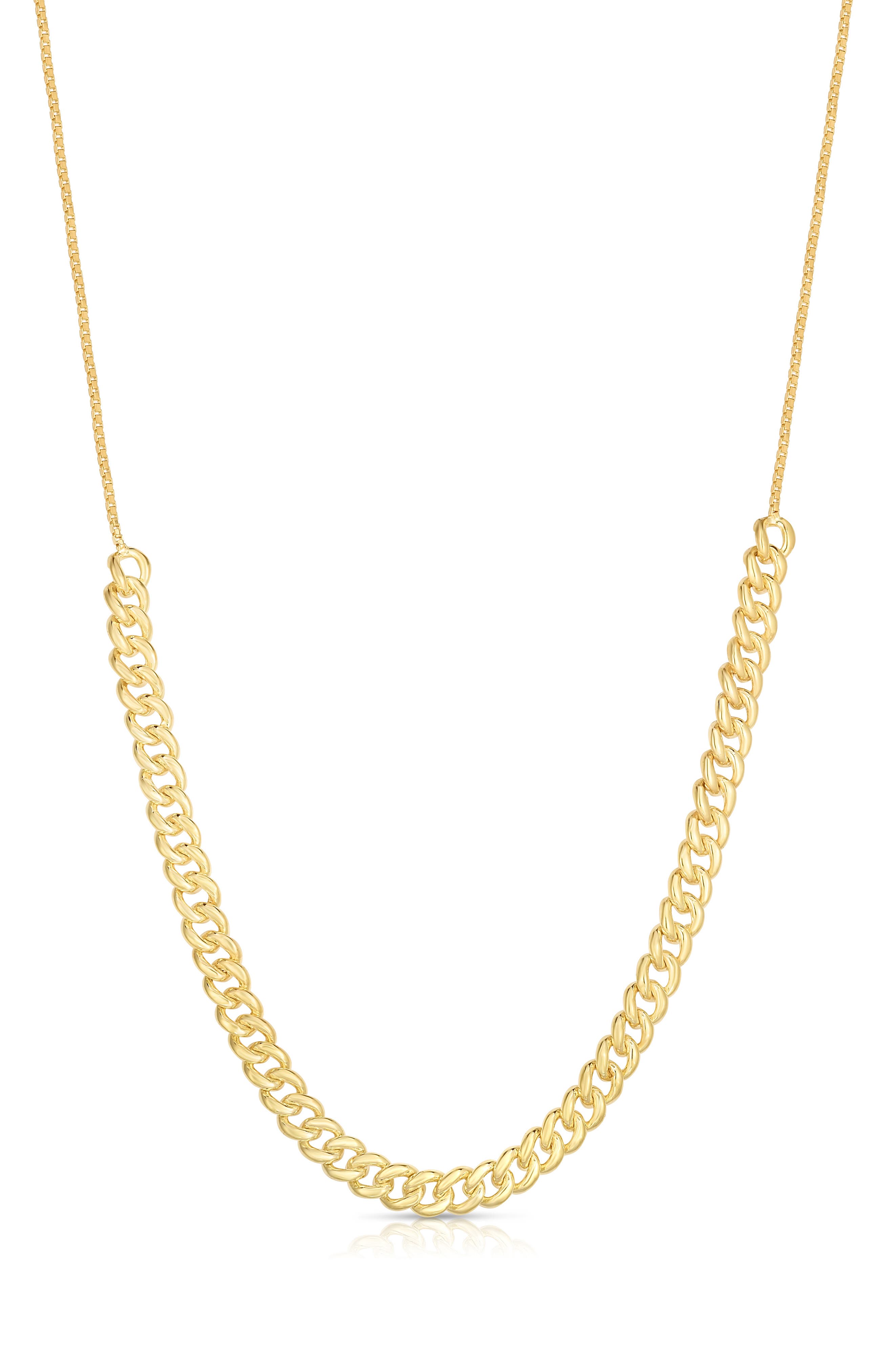SPHERA MILANO Adjustable Curb Chain Frontal Necklace