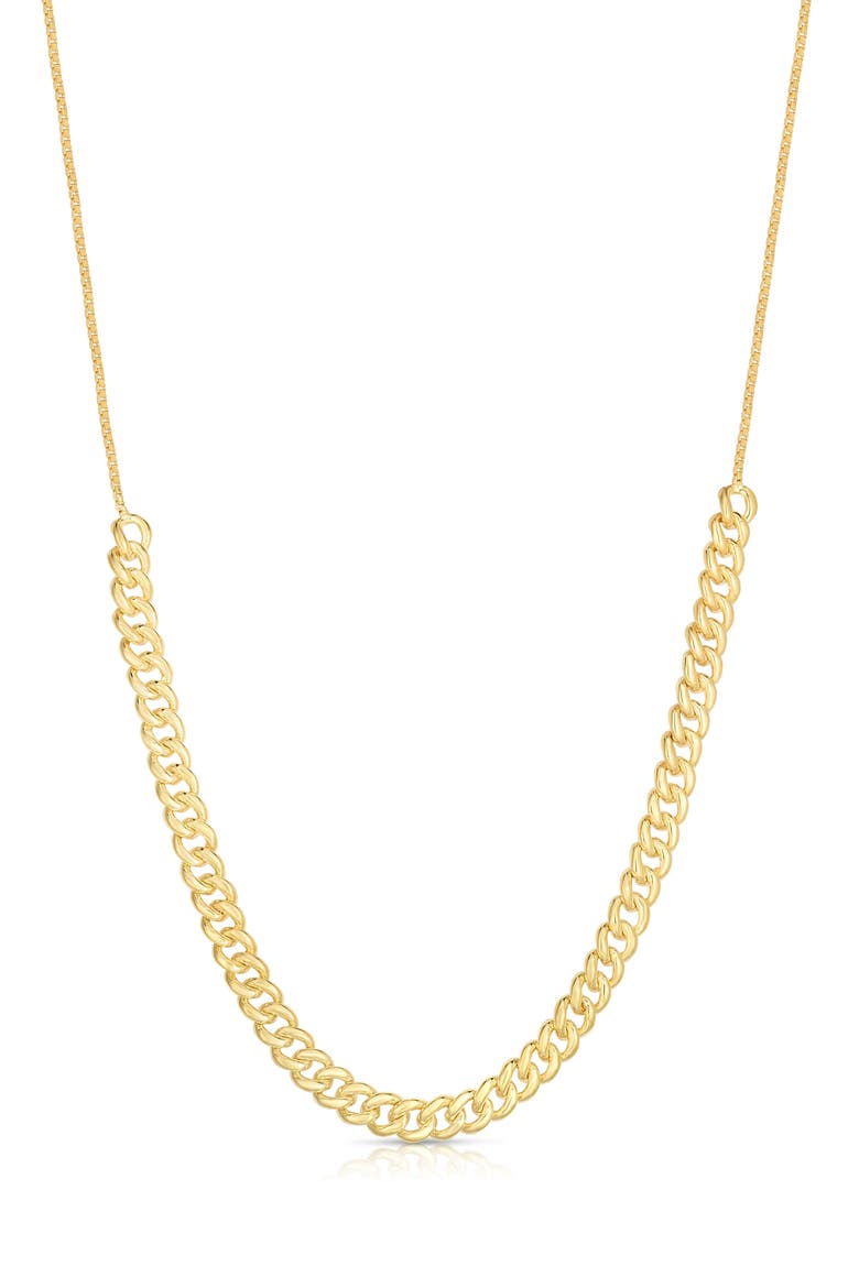 Adjustable Curb Chain Frontal Necklace, Main, color, GOLD