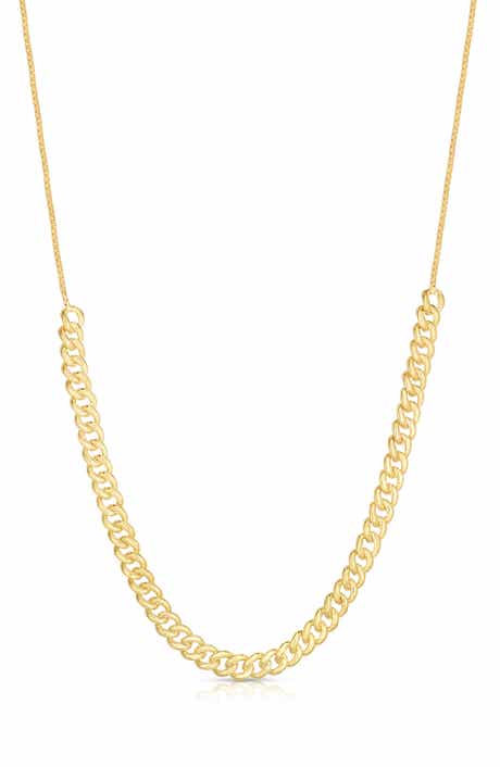 SPHERA MILANO Adjustable Curb Chain Frontal Necklace