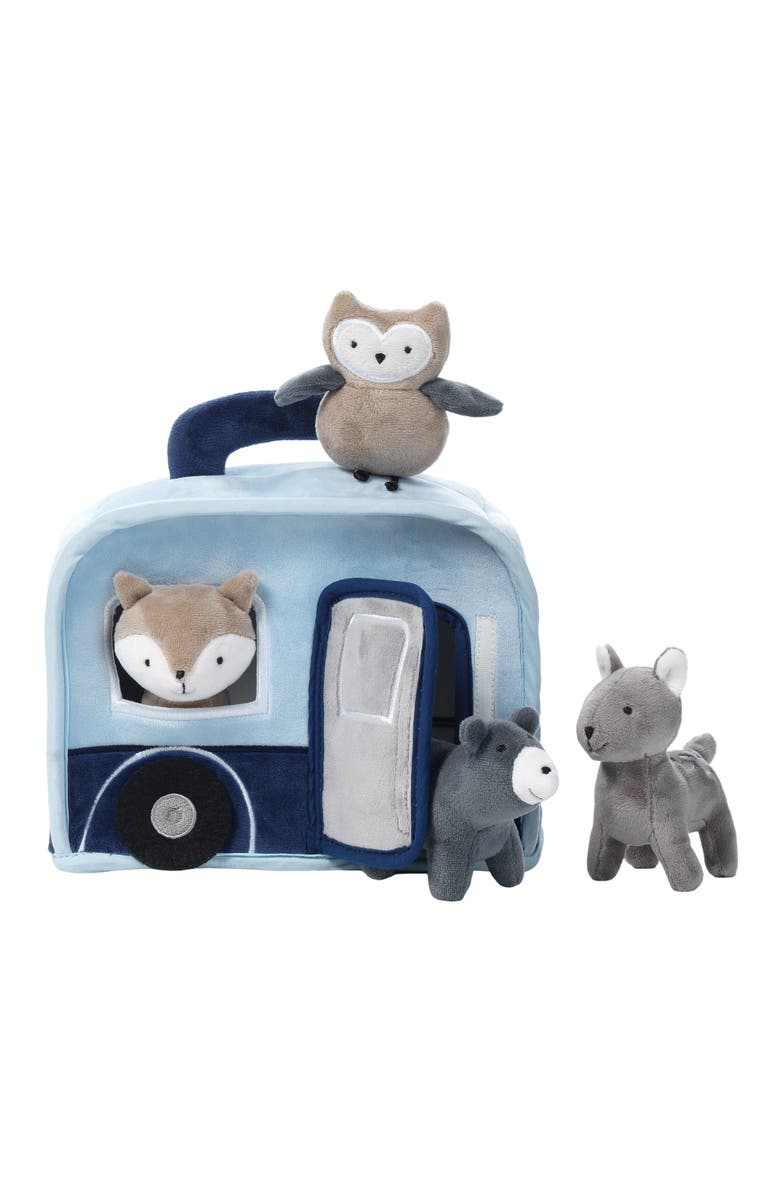 Lambs & Ivy Interactive Camper/RV Plush with Stuffed Animal Toys, Main, color, Blue