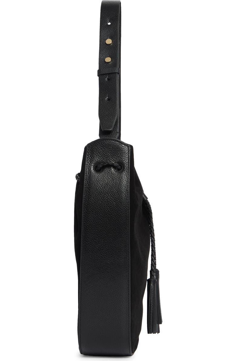 Rebecca Minkoff Lulu Suede Crossbody Bag, Alternate, color, Black