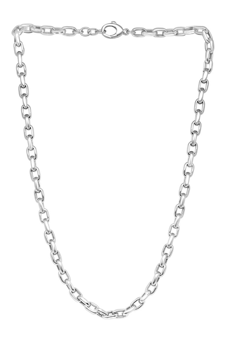 Men's Sterling Silver Chain Necklace, Main, color, GREY