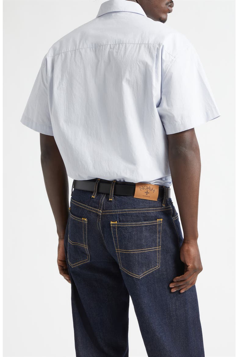 Oversize Short Sleeve Cotton Poplin Button-Up Shirt, Alternate, color, PERIWINKLE
