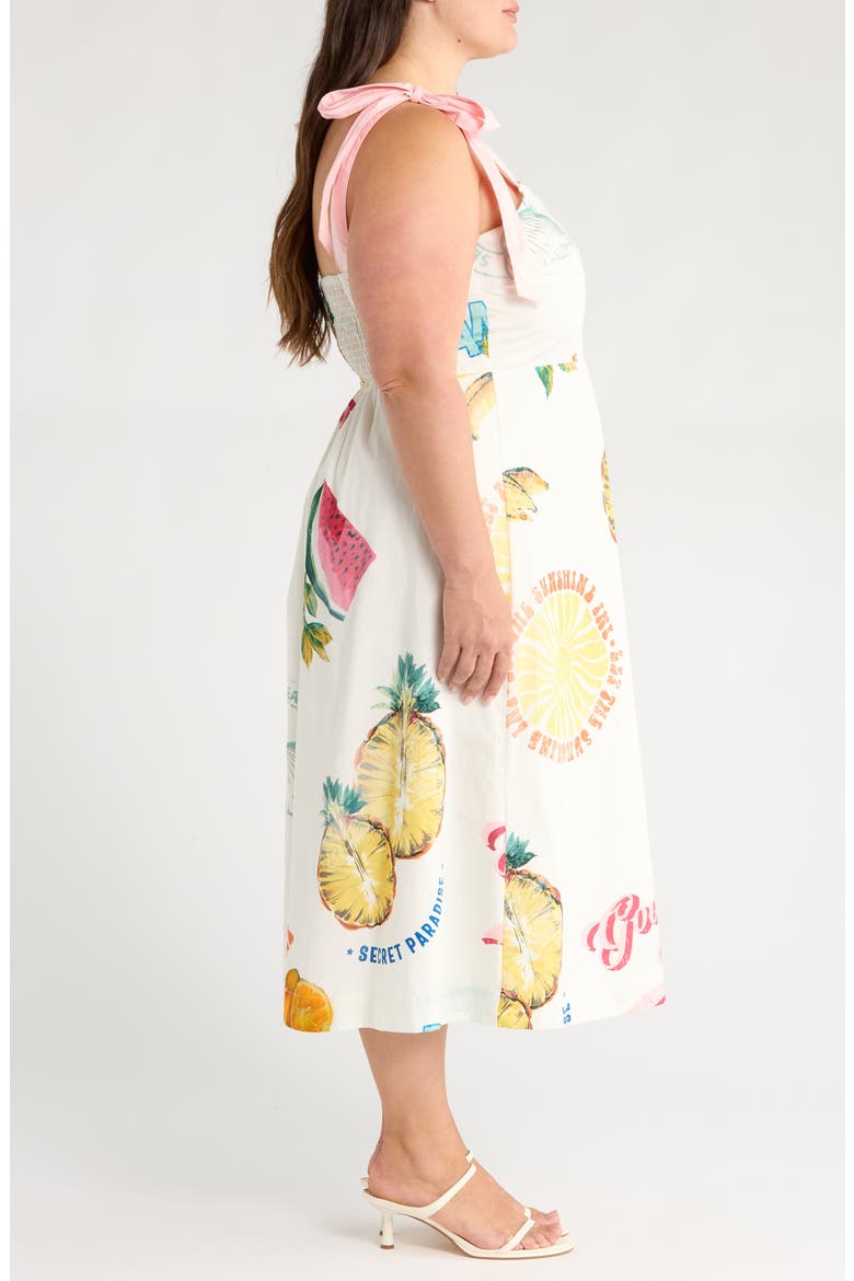 Zahra Island Print Sundress, Alternate, color, IVORY/ MULTI