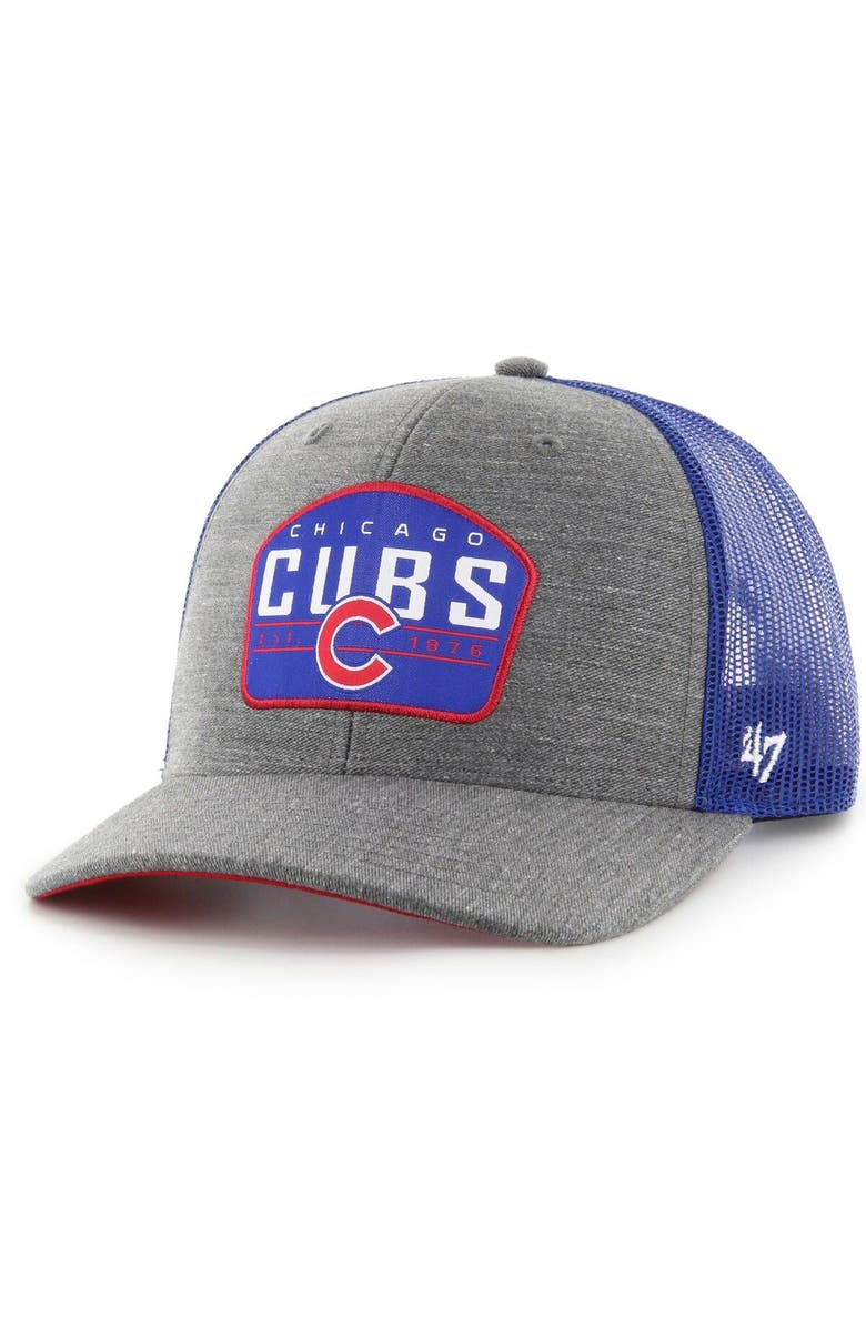 '47 Men's '47 Charcoal Chicago Cubs Slate Trucker Snapback Hat, Main, color, Charcoal