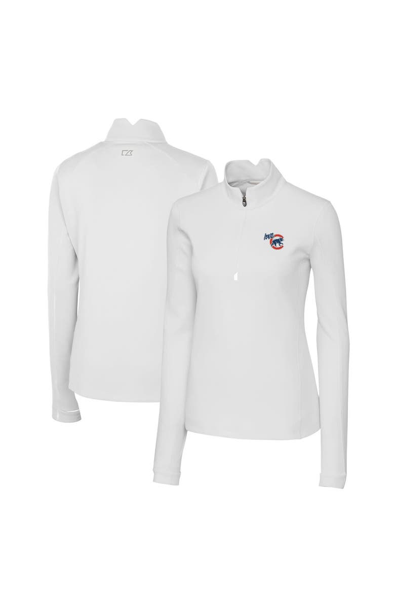 Cutter & Buck Women's Cutter & Buck White Iowa Cubs Traverse DryTec Stretch Quarter-Zip Pullover Top, Alternate, color,