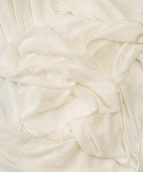 Ralph Lauren Lauren Pointelle Patchwork Wrap In White