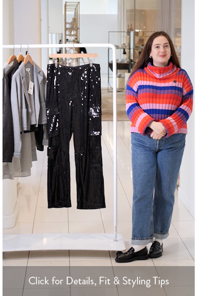 Sequin Wide Leg Cargo Pants video