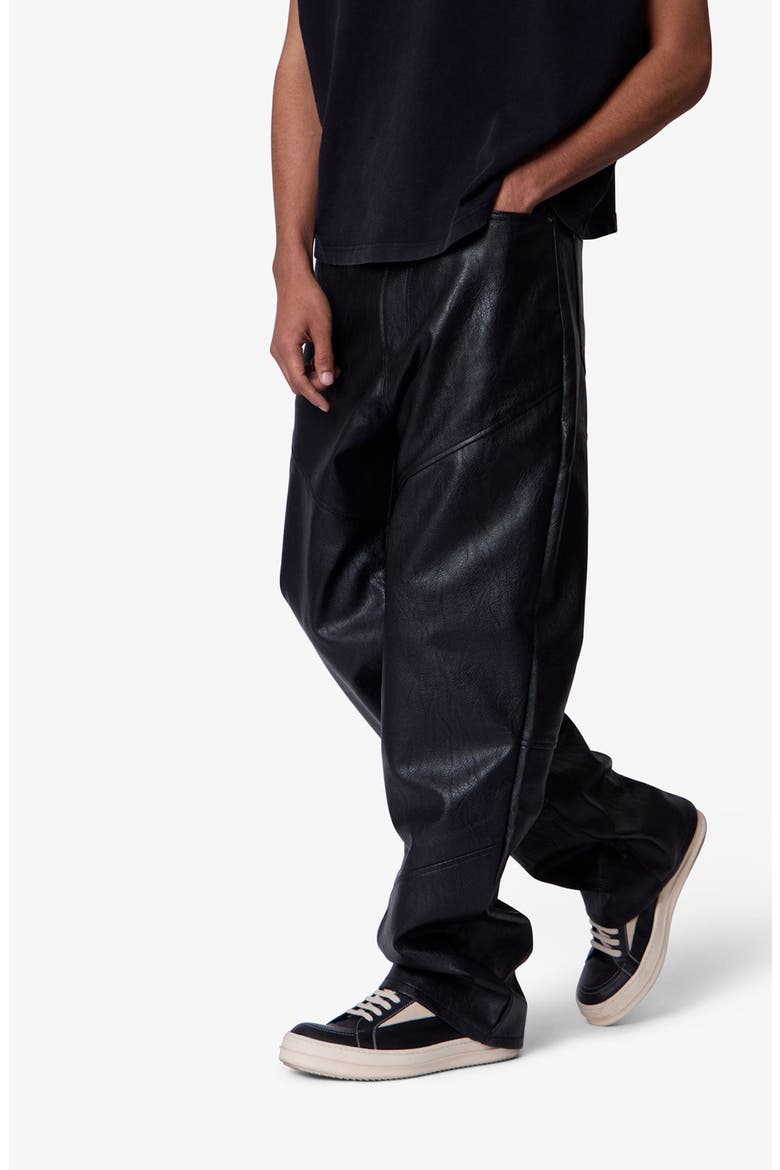 Ultra Baggy Faux Leather Pants, Alternate, color, BLACK
