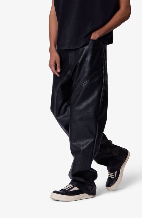 Mnml Ultra Baggy Faux Leather Pants In Black