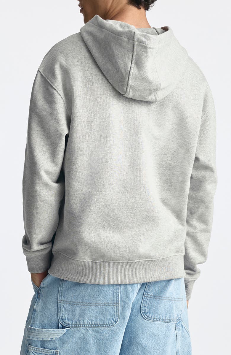 Brooklyn Industries Logo Cotton Zip Hoodie, Alternate, color, Light Grey Melange