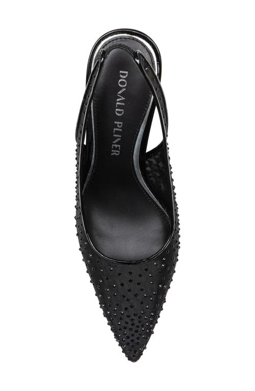 Donald Pliner Sodashi Snakeskin Embossed Pointed Toe Slingback Pump In Black