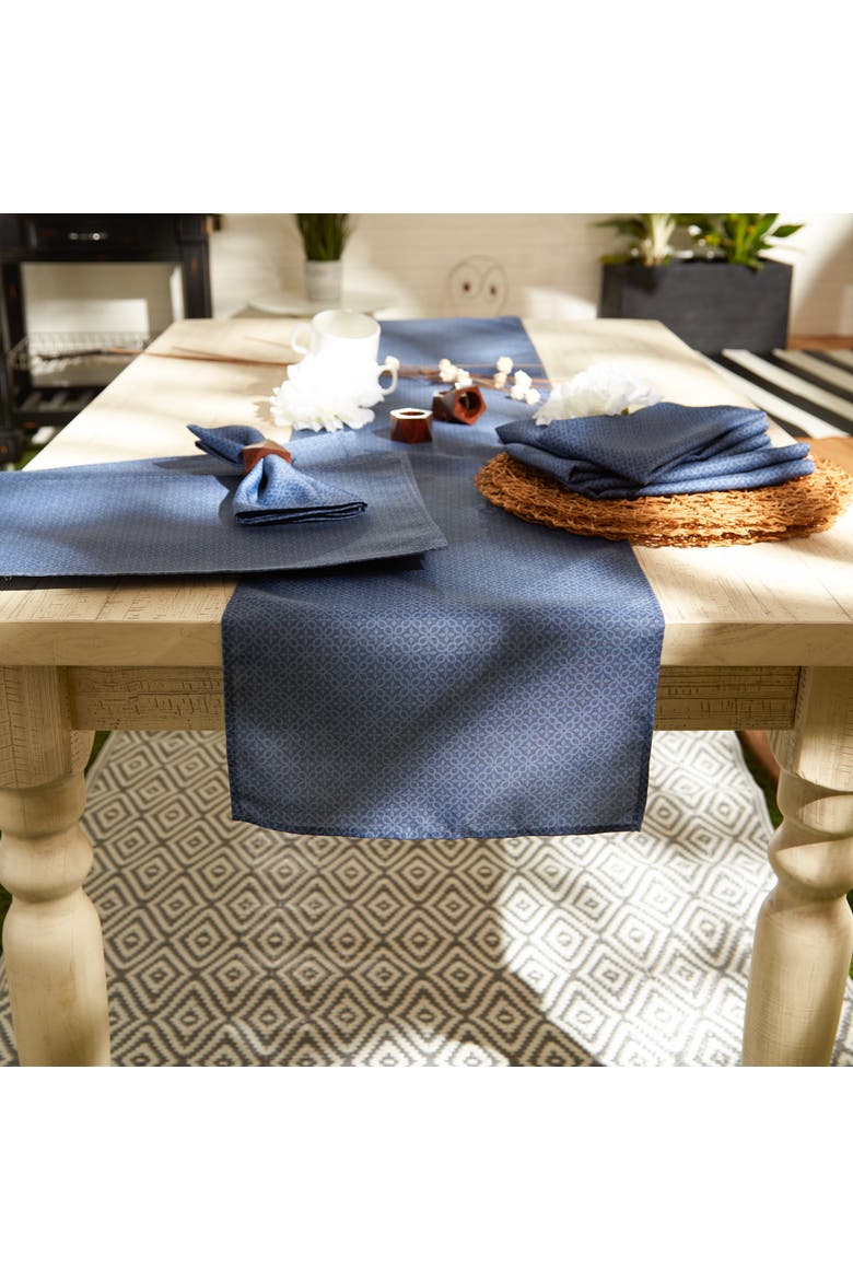 Outdoor Tonal Lattice Printed Placemat Set/6, Alternate, color, French Blue