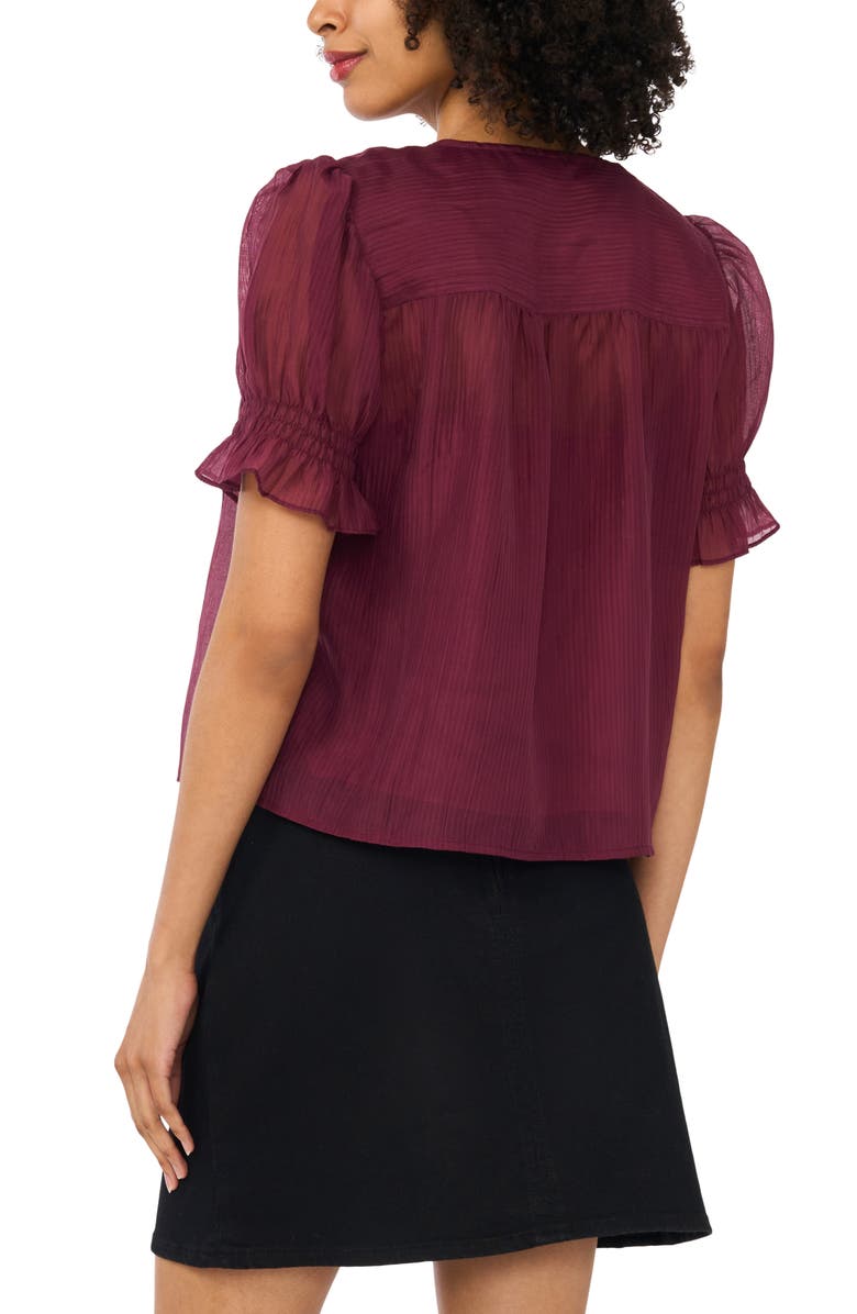 Vince Camuto Pintuck Chiffon Top, Alternate, color, Vineyard Plum