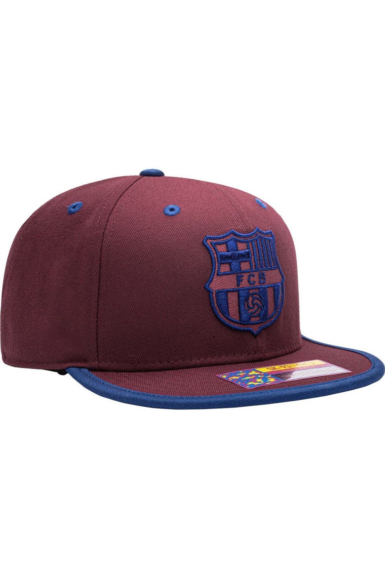 Men's Red Barcelona Tape Snapback Hat, Alternate, color, Red